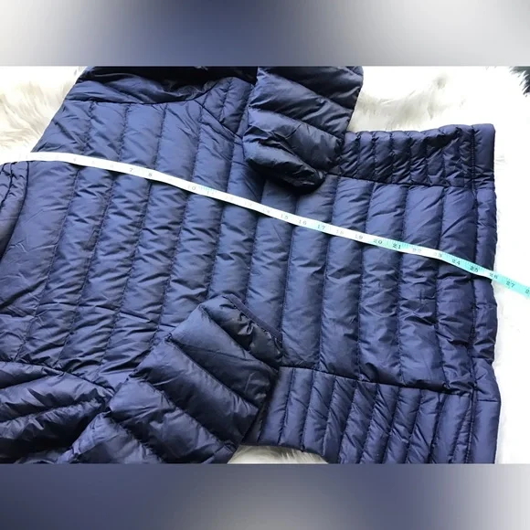 🏔Patagonia Down Sweater Jacket Full Zip Women Sz-Small Navy & Turquoise Quilted - Picture 10 of 12